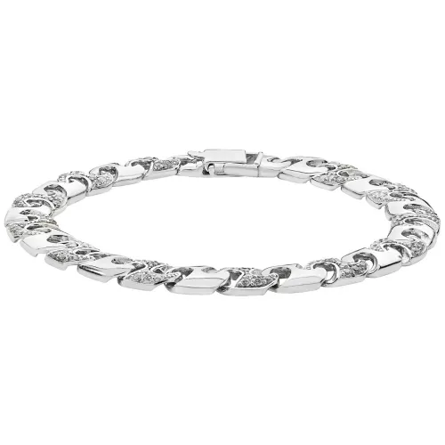 Silver Cast Cz Bracelet 22.8g